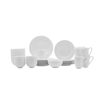 Mikasa Tate 40-piece Lightweight Chip-resistant Bone China Dinnerware Set, Service For 8 In White