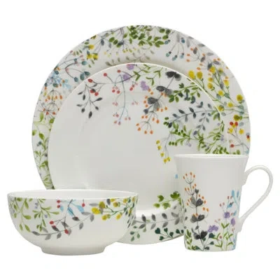 Mikasa Tivoli Garden 16-piece Lightweight Chip-resistant Bone China Dinnerware Set, Service For 4 In Multicolor