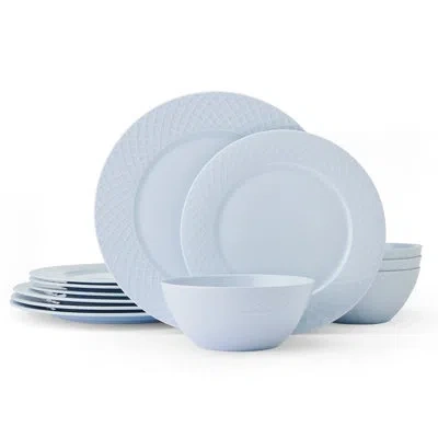 Mikasa Trellis 12-piece Bone China Dinnerware Set, Service For 4 In Blue