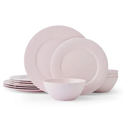 Mikasa Trellis 12-piece Bone China Dinnerware Set, Service For 4 In Pink