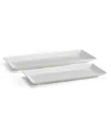 Mikasa Trellis Bone China Bread Tray Set Of 2 In White