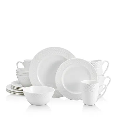 MIKASA TRELLIS WHITE 16-PIECE DINNERWARE SET,5188288