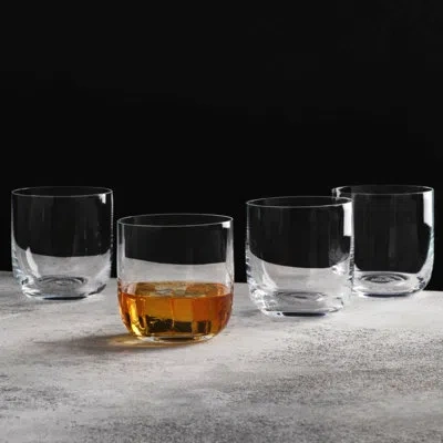 Mikasa Upton Double Old Fashioned Tumbler Glasses, Set Of 4, 13 Ounce In Clear