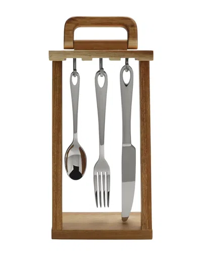 Mikasa Urban 18pc Flatware Set With Storage Caddy In Brown