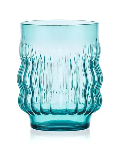 Mikasa Waves Stacking Double Old Fashioned Glasses In Blue