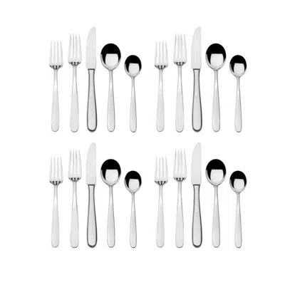 Mikasa Wilder 20 Piece Flatware Set, Service For 4, 18/10 Stainless Steel In Silver