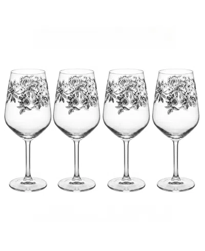 Mikasa Windsor Rose Wine Glasses, Set Of 4 In Transparent