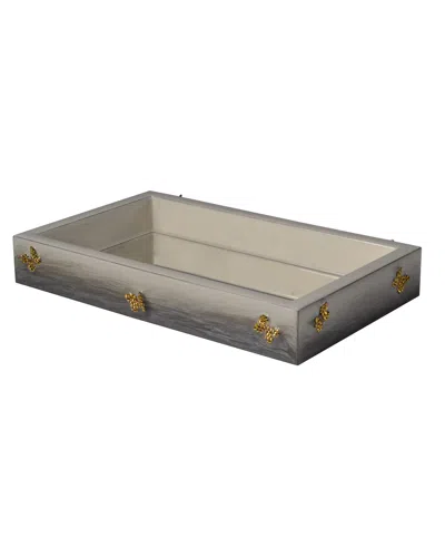 Mike & Ally Breeze Small Rectangle Tray In Yellow/brown