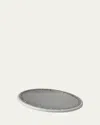 Mike & Ally Duchess Oval Mirrored Vanity Tray In Gray