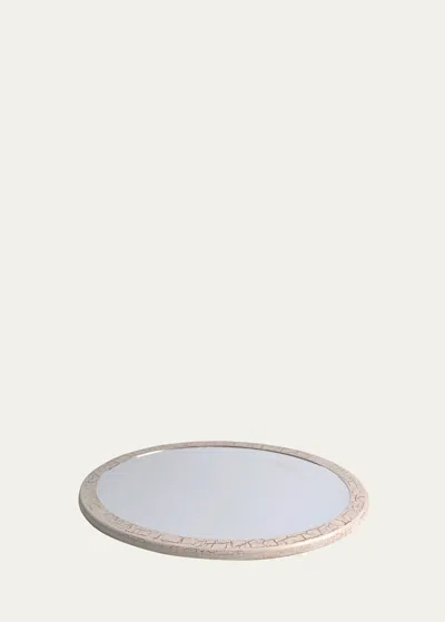 Mike & Ally Foret Oval Tray With Mirror In Neutral