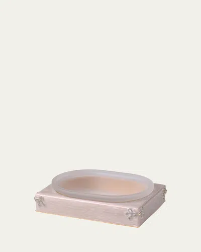 Mike & Ally Lola Pave Bows Rectangle Soap Dish In Moonglow/ Gold