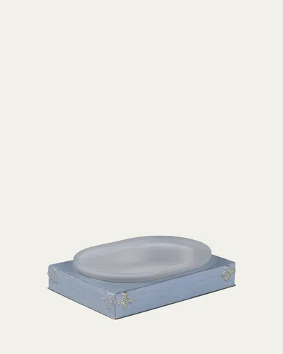 Mike & Ally Lola Pave Bows Rectangle Soap Dish In Wintersky/ Silver