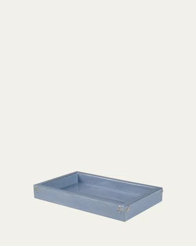 Mike & Ally Lola Pave Bows Small Rectangle Tray In Wintersky/ Silver