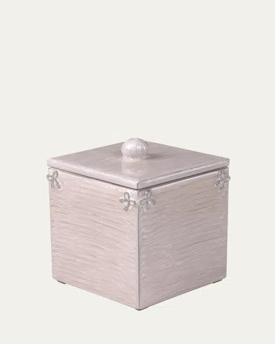 Mike & Ally Lola Pave Bows Tall Square Container In Moonglow/ Gold