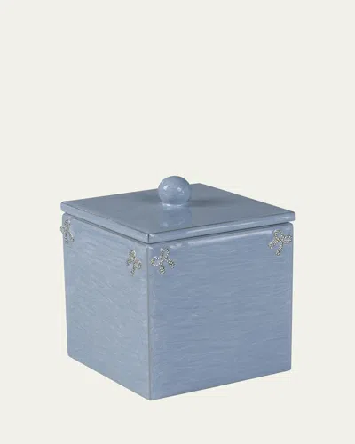 Mike & Ally Lola Pave Bows Tall Square Container In Wintersky/ Silver