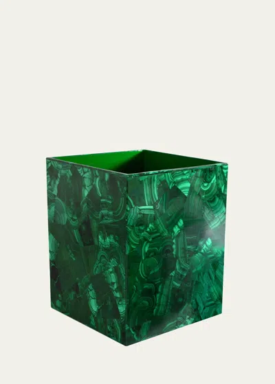 Mike & Ally Malachite Wastebasket In Green