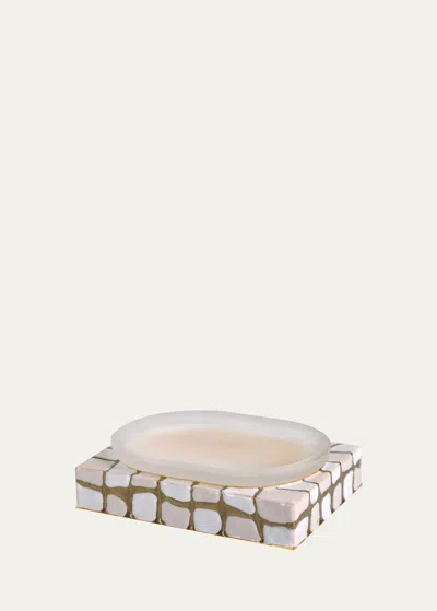 Mike & Ally Quatrro Square Soap Dish In Oatmeal/ Ecru/ Go