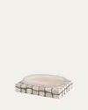 Mike & Ally Quatrro Square Soap Dish In Oatmeal/ Ecru/ Gold