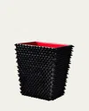 Mike & Ally Quill Wastebasket And Liner In Black