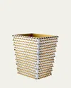 Mike & Ally Quill Wastebasket And Liner In White