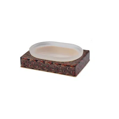 Mike & Ally Atlantic Soap Dish – Luxury Hand-enameled Venetian Countertop Soap Tray In Brown