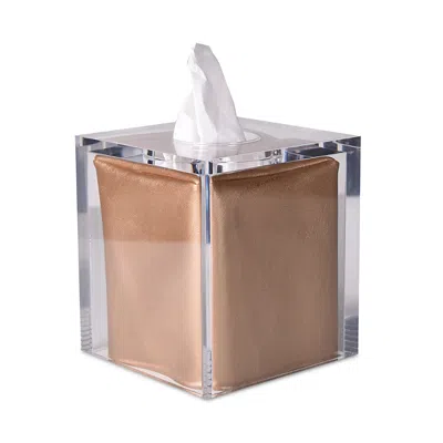 Mike And Ally Clear Lucite Gold Lined Tissue Holder In Neutral