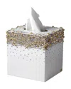 Mike & Ally Duchess Boutique Tissue Box Cover In White Pattern