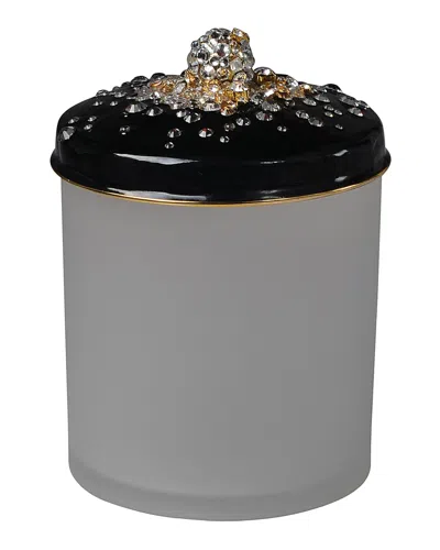 Mike & Ally Duchess Cotton Swab Jar In Black/gold