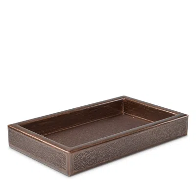Mike And Ally Faux Shagreen Bronze Tray In Red