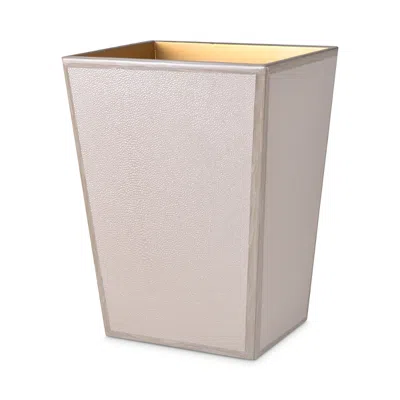 Mike And Ally Faux Shagreen Putty Waste Basket In Neutral
