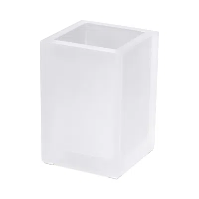 Mike And Ally Frost Sky Brush Holder In Frosted White