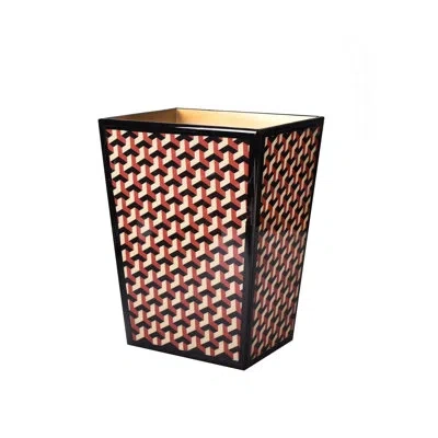 Mike & Ally Geo Wastebasket + Liner In Multi
