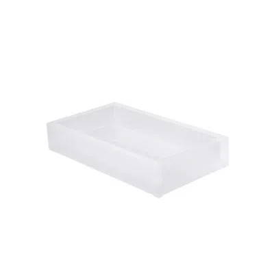 Mike & Ally Lucite Bathroom Accessory Tray In Frosted Snow