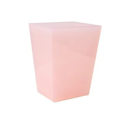Mike & Ally Rosé Lucite Wastebasket + Liner In Pink