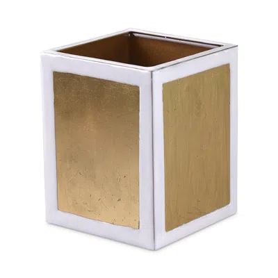 Mike And Ally Savoy Gold Leaf Brush Holder In Animal Print