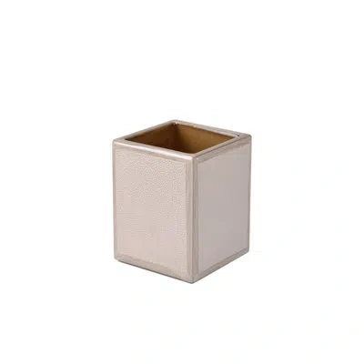 Mike & Ally Shagreen Brush Holder – Luxury Faux Shagreen Toothbrush & Makeup Brush Organizer Cup In Gray