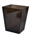 Mike & Ally Smocked Ice Lucite Wastebasket In Smoked