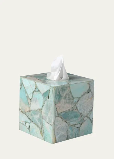 Mike & Ally Taj Amazonite Boutique Tissue Box Cover In Lt.blue