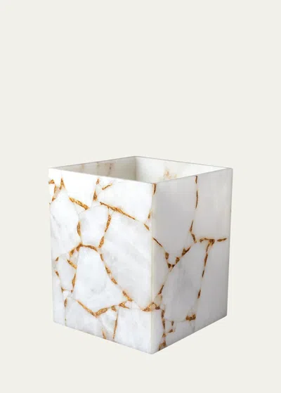 Mike & Ally Taj Wastebasket In White