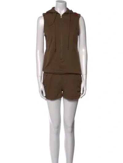 Pre-owned Mike & Chris Crew Neck Romper In Brown