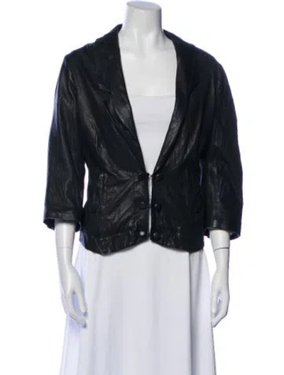 Pre-owned Mike & Chris Leather Biker Jacket In Black