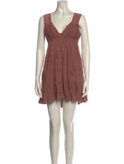 Pre-owned Mike & Chris V-neck Mini Dress In Pink
