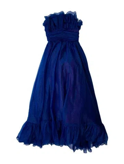 Pre-owned Mike Benet Strapless Long Dress In Blue