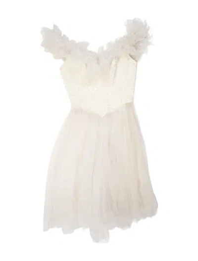 Pre-owned Mike Benet Vintage Knee-length Dress In Neutral