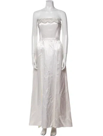 Pre-owned Mike Benet Vintage Long Dress In Neutral