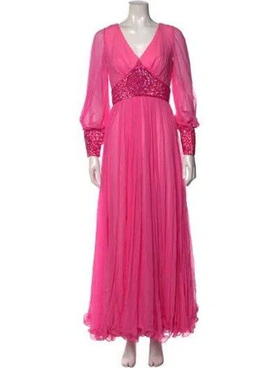 Pre-owned Mike Benet Vintage Long Dress In Pink
