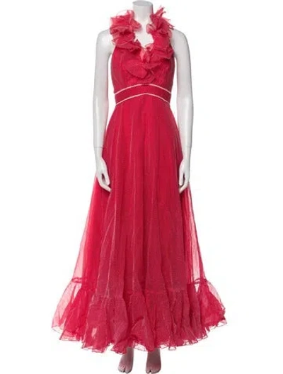 Pre-owned Mike Benet Vintage Long Dress In Red