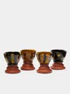 Mike Parry Slipware Egg Cups (set Of 4)  Abask Gift Set