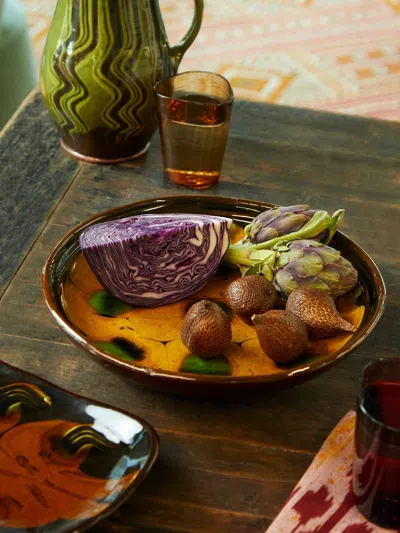 Mike Parry Slipware Large Shallow Dish  Abask Luxury Gift