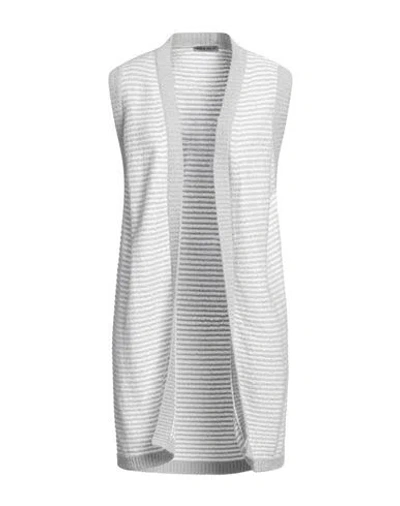 Mike Shay Woman Cardigan Light Grey Size 4 Cotton, Polyester, Polyamide